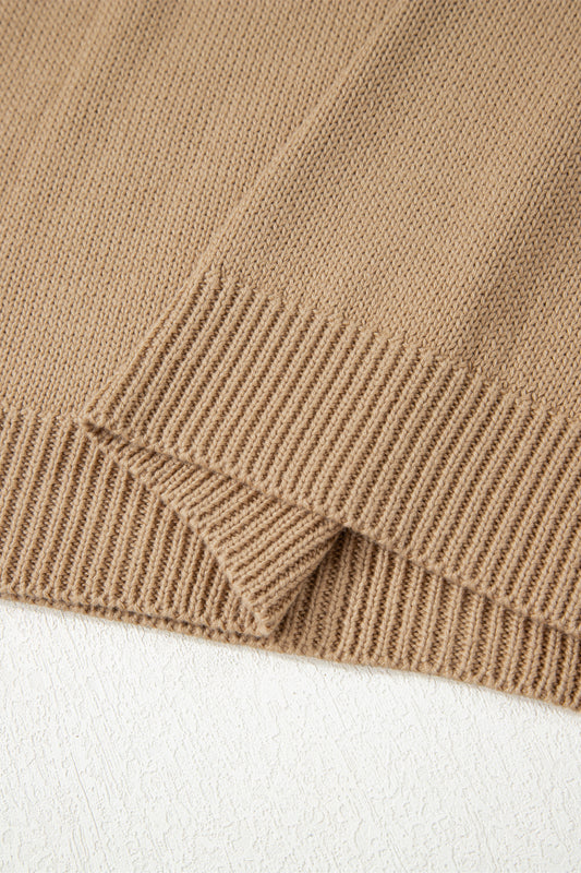 Pale Khaki Exposed Seam Drop Shoulder Oversize Sweater Mini Dress - Kustom Kreations Goods