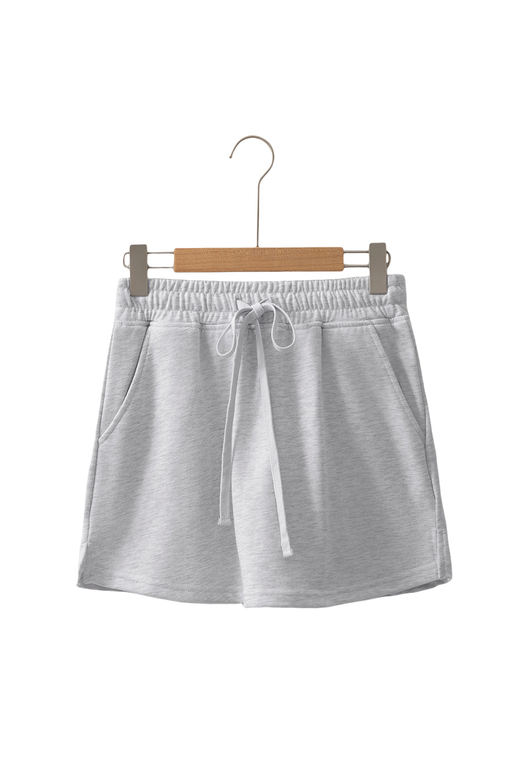 Light Grey French Terry Drawstring Mini Skort with Pockets - Kustom Kreations Goods
