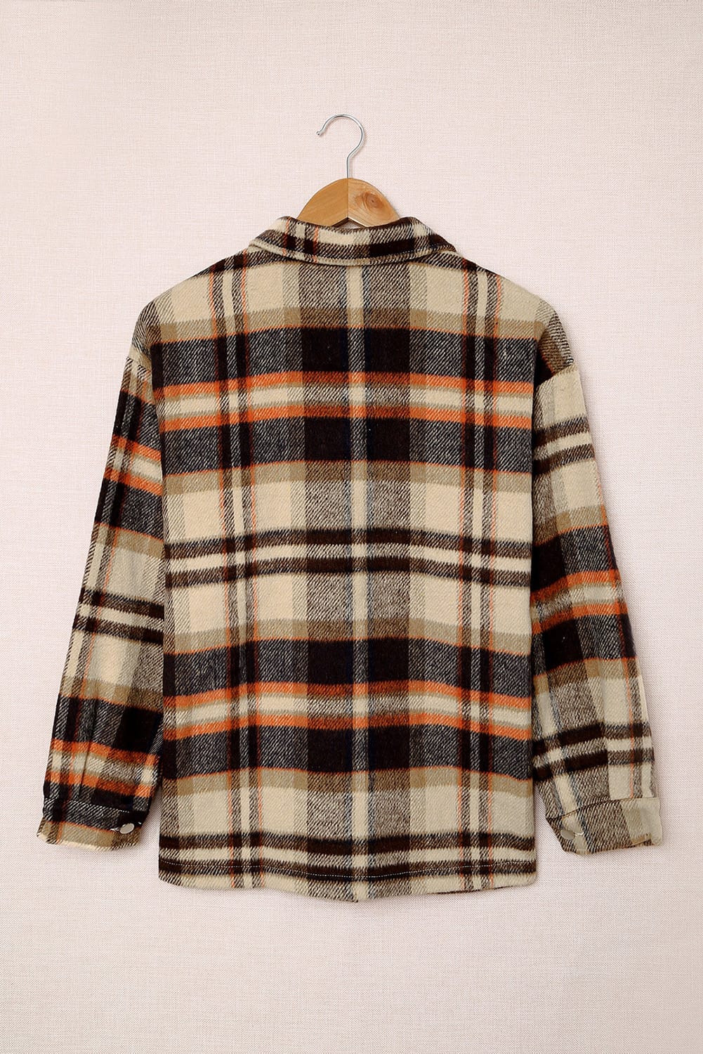Multicolor Plaid Casual Button Up Flannel Jacket