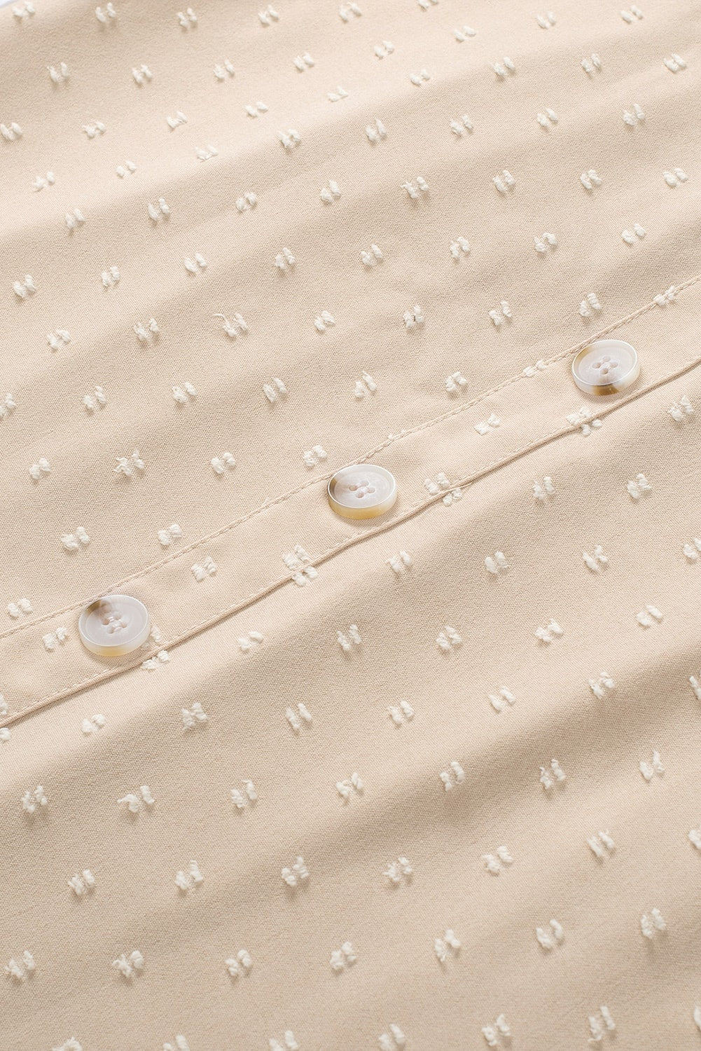 Apricot Swiss Dot Crochet Eyelet Back Button Detail Blouse