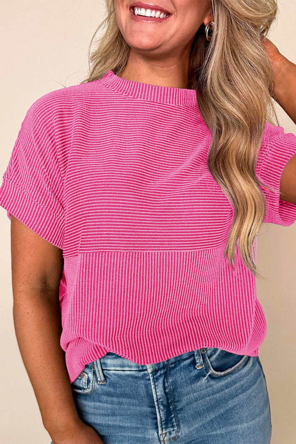 Toadstool Plain Corded Mock Neck T Shirt - Kustom Kreations Goods