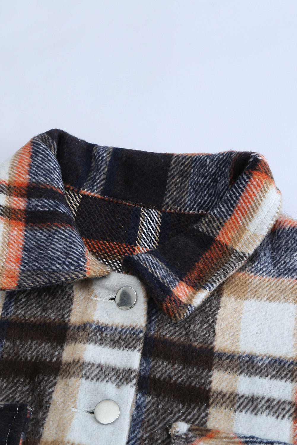 Multicolor Plaid Casual Button Up Flannel Jacket