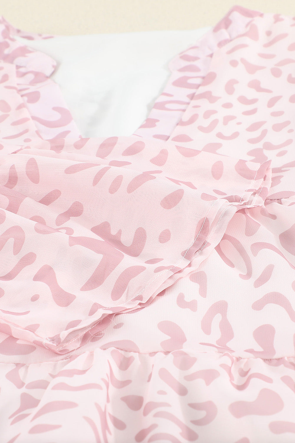 Green Chiffon Bell Sleeve Split V Neck Tunic Dress