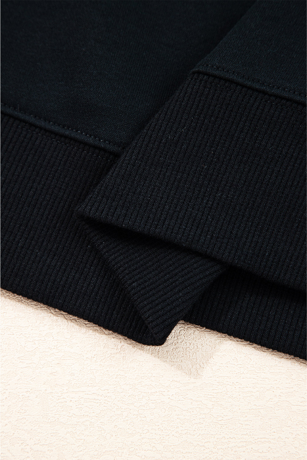 Fiery Red Preppy Striped Sleeve Loose Sweatshirt