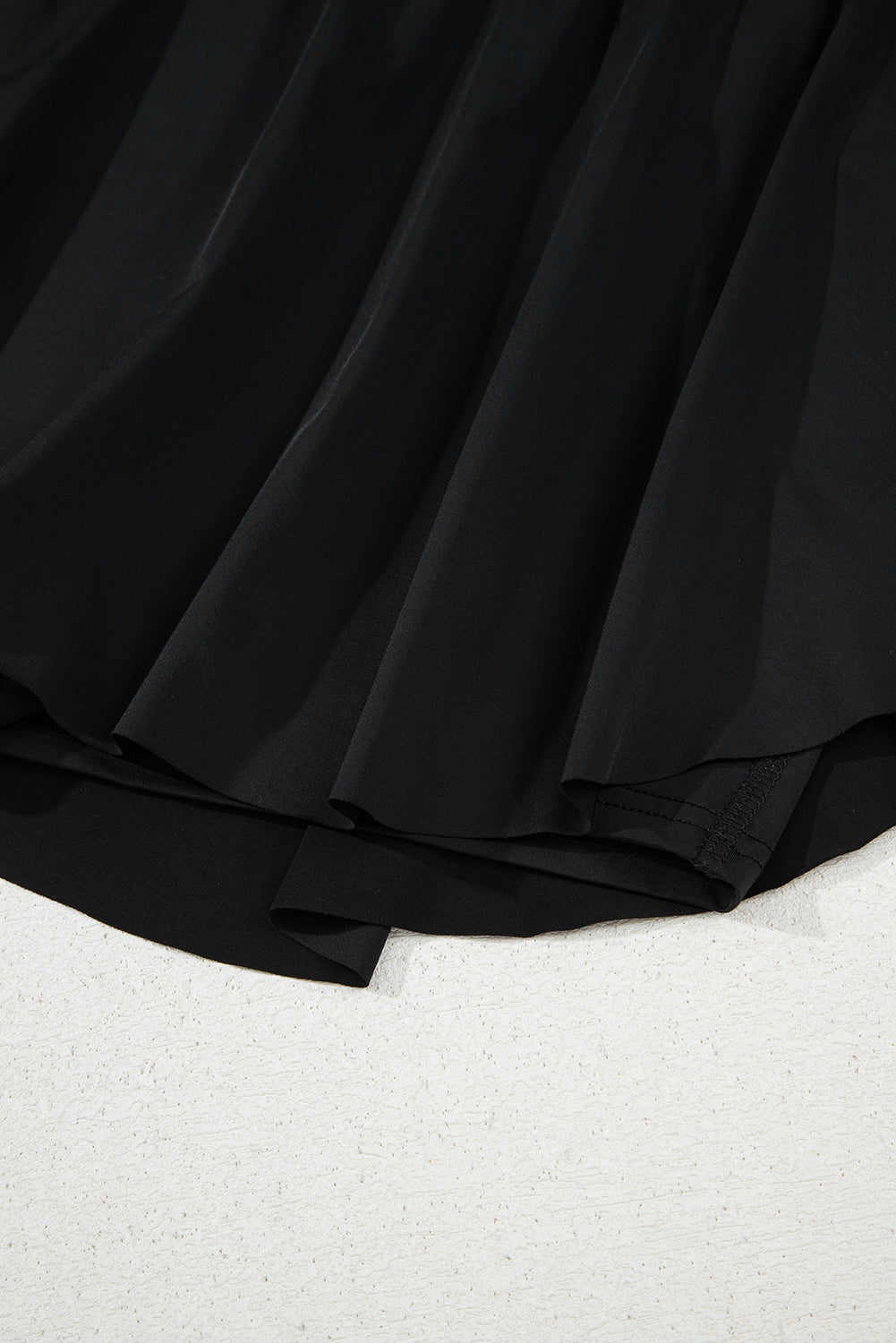 Black Drawstring High Waist Lined Tennis Skort - Kustom Kreations Goods