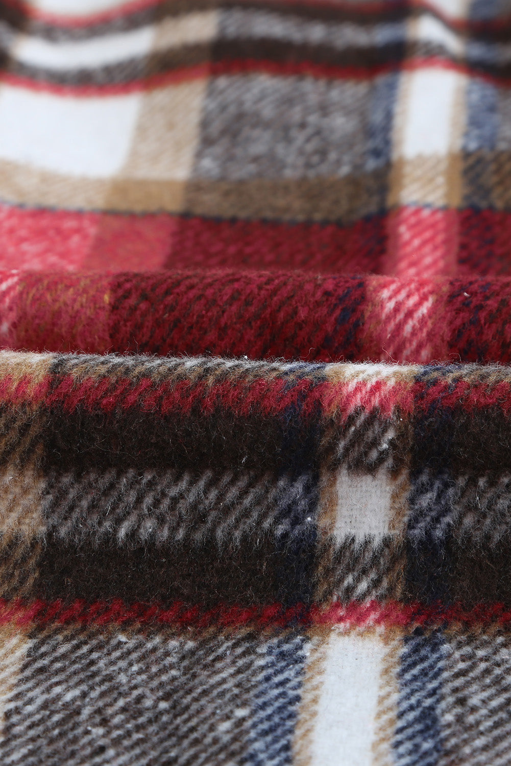 Multicolor Plaid Casual Button Up Flannel Jacket