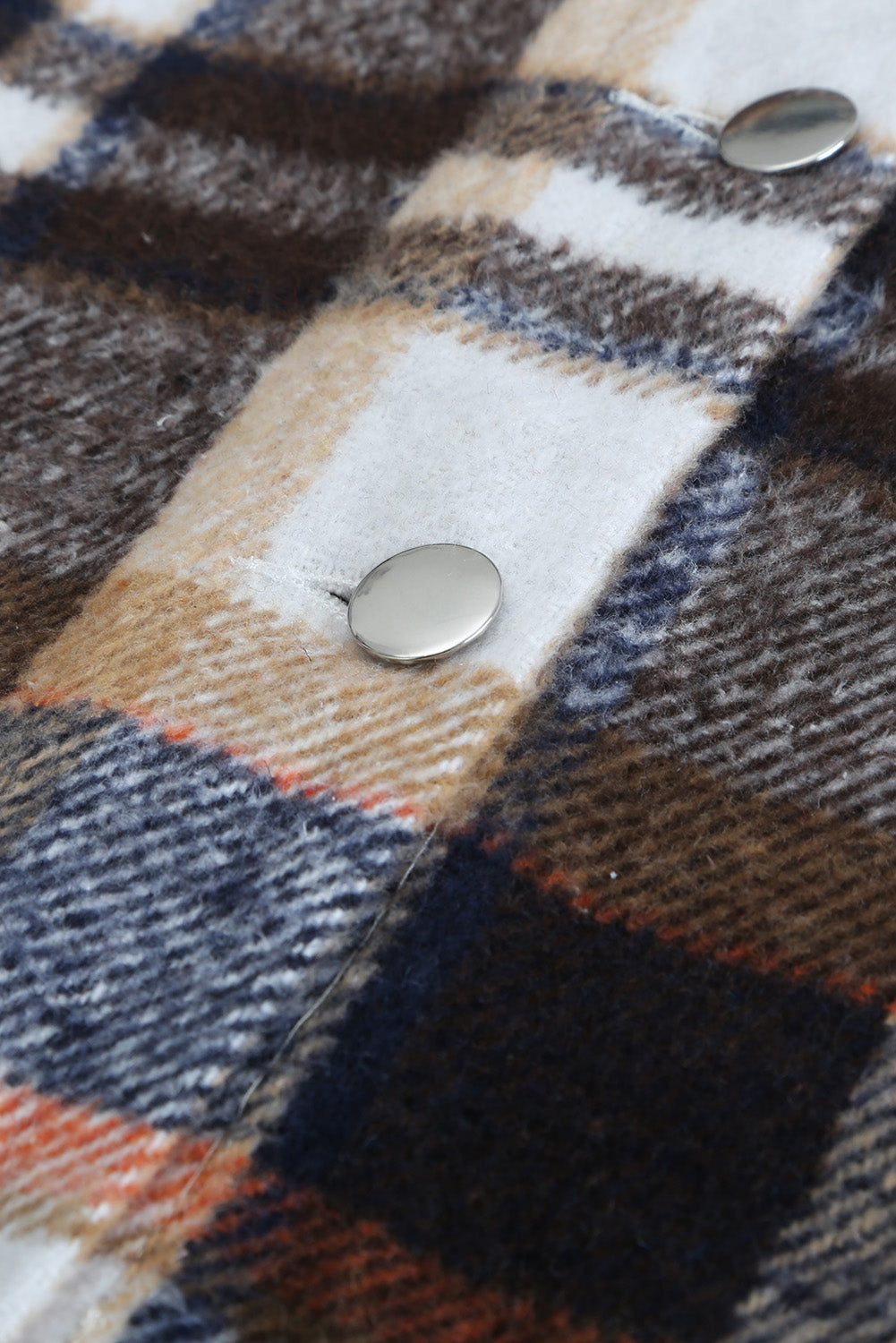 Multicolor Plaid Casual Button Up Flannel Jacket
