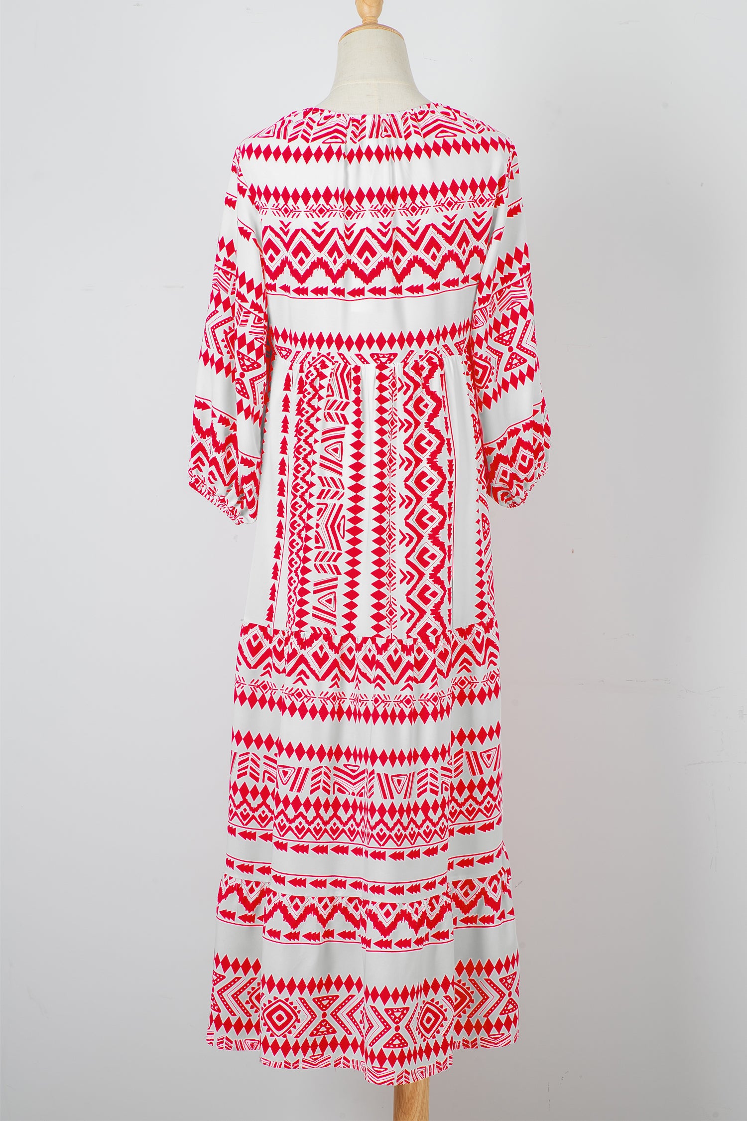 Sky Blue Boho Printed Half Sleeve Maxi Dress - Kustom Kreations Goods