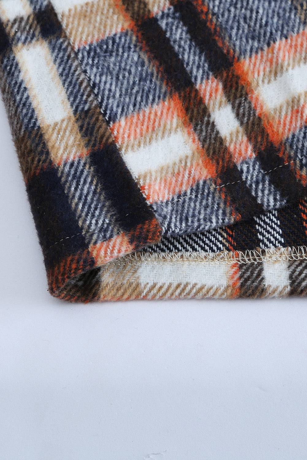 Multicolor Plaid Casual Button Up Flannel Jacket