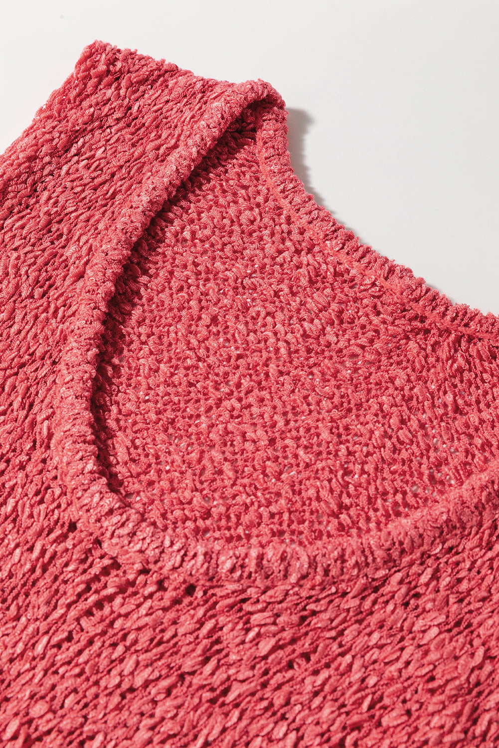 Flamingo Eyelet Knit U Neck Slim Fit Knit Vest