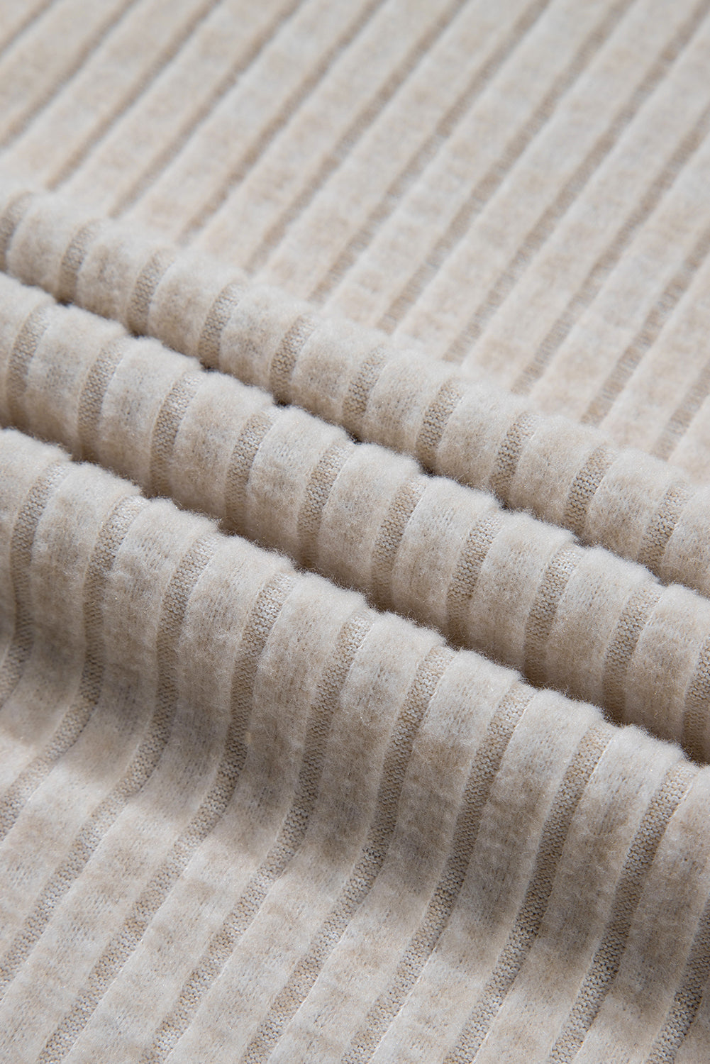 Khaki Ribbed Long Sleeve Crop Top & Drawstring Pants Set