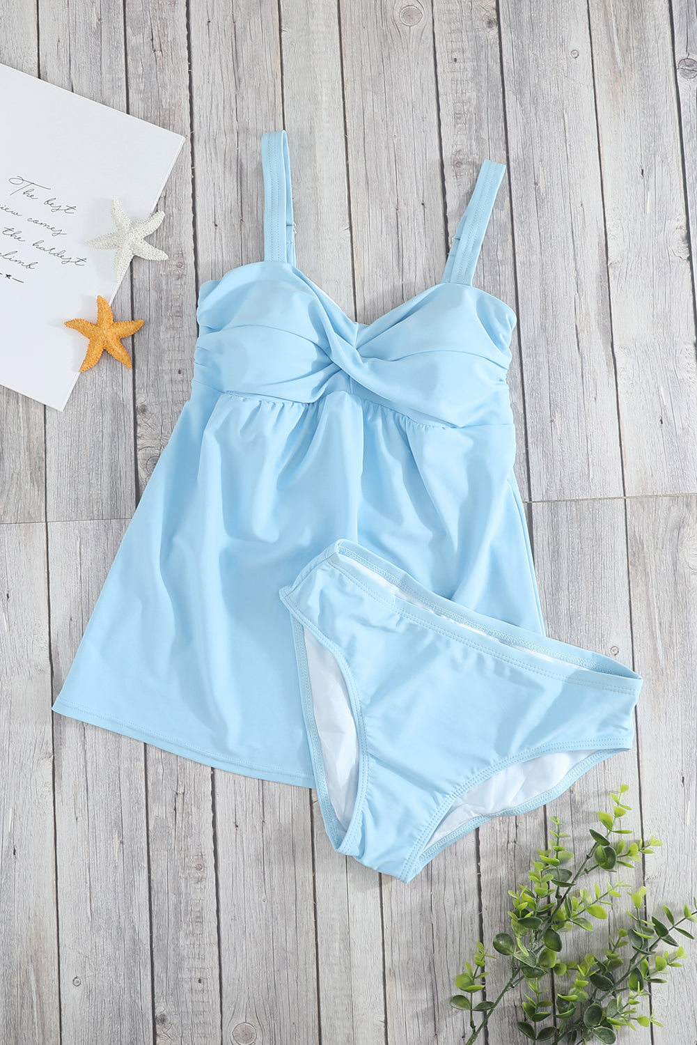 Blue Swing Tummy Control Blouson Tankini Swimsuit