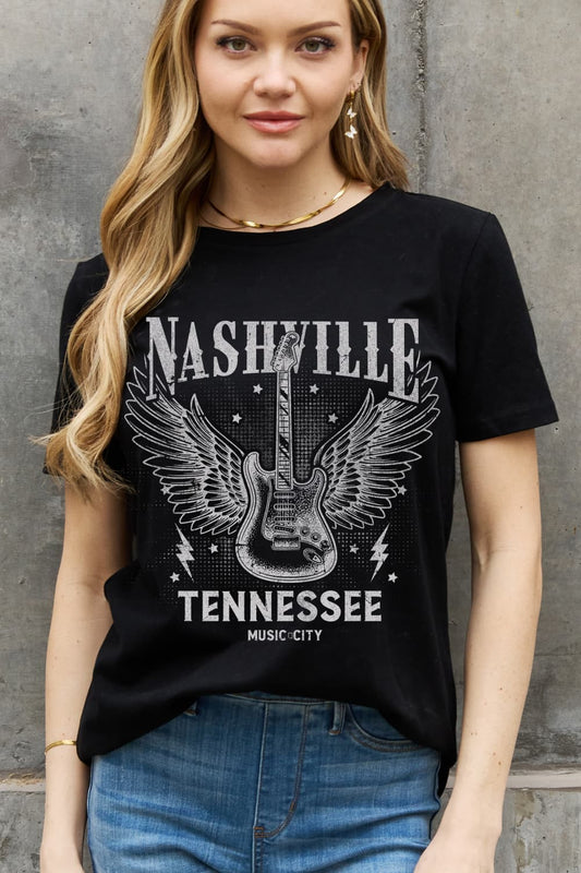 Simply Love Simply Love Full Size NASHVILLE TENNESSEE MUSIC CITY Graphic Cotton Tee