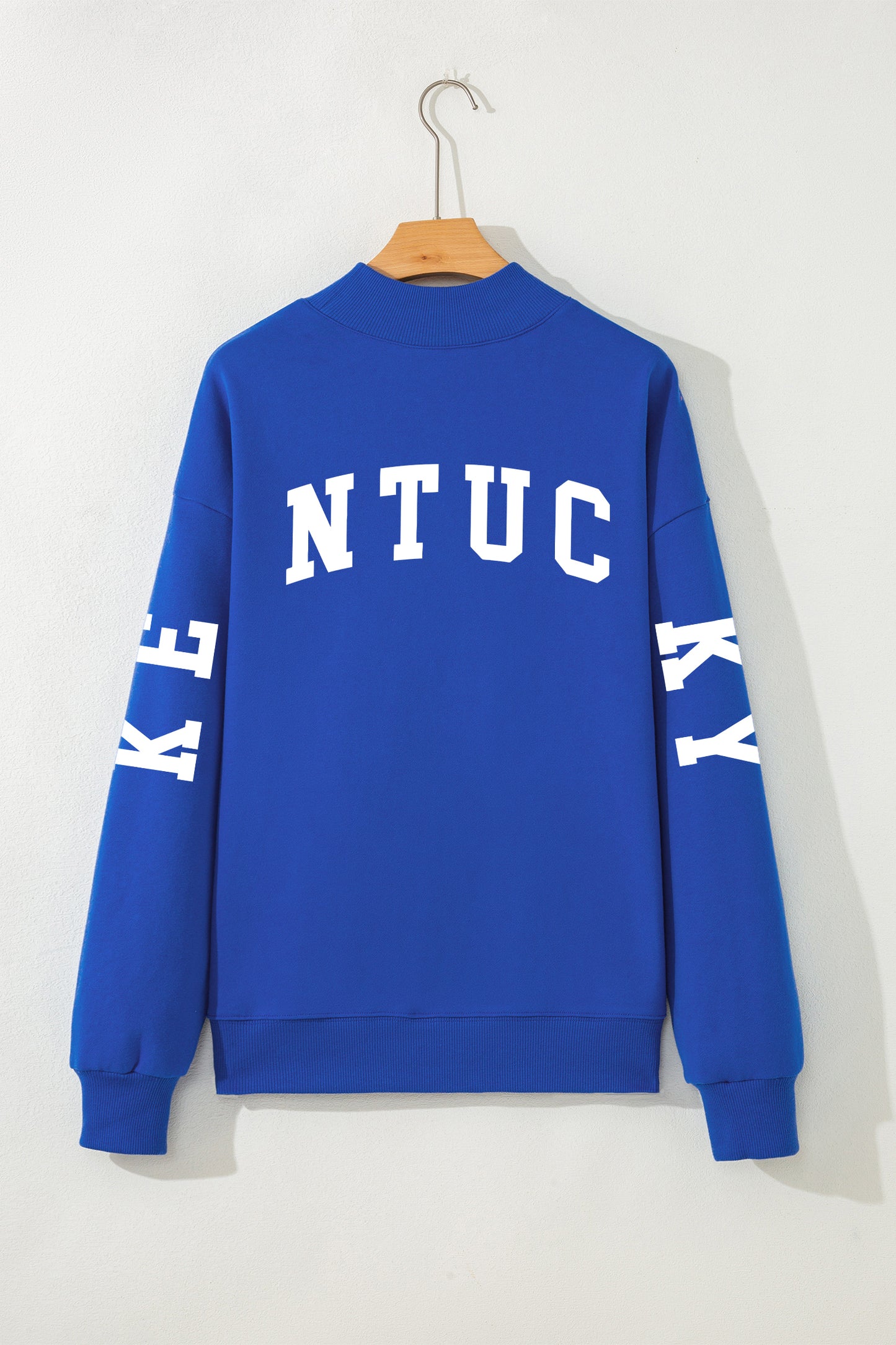 Dark Blue KY KENTUCKY Printed Mock Neck Sweatshirt - Kustom Kreations Goods