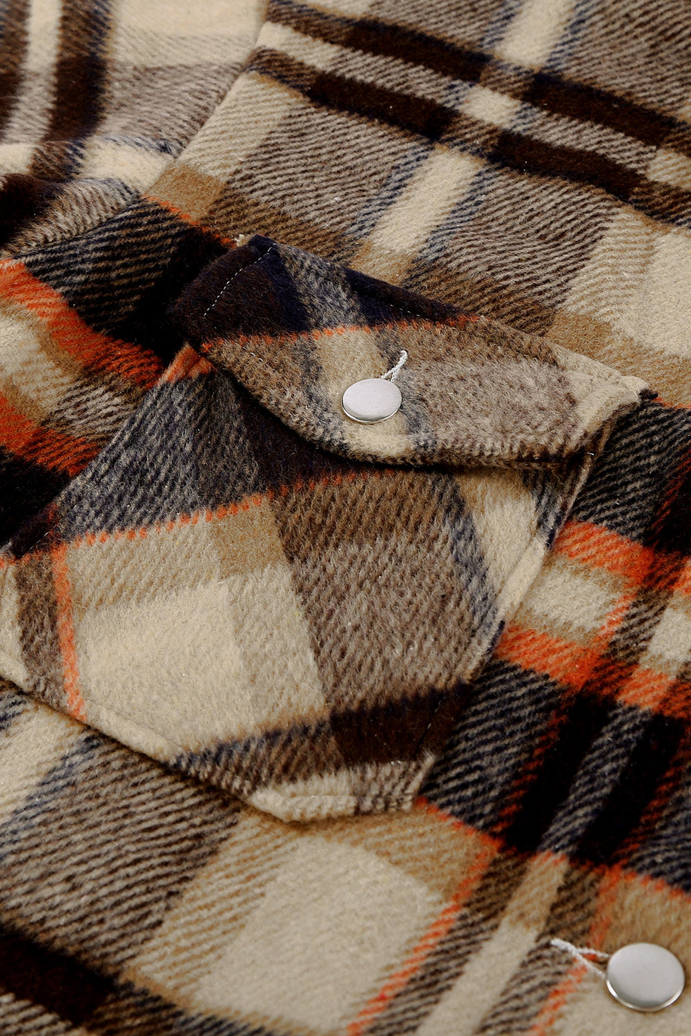 Multicolor Plaid Casual Button Up Flannel Jacket