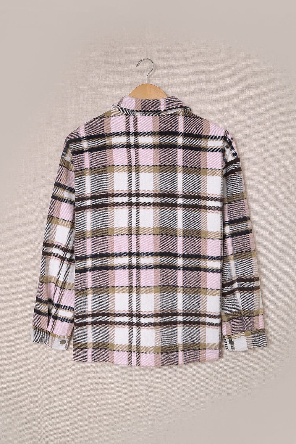 Multicolor Plaid Casual Button Up Flannel Jacket