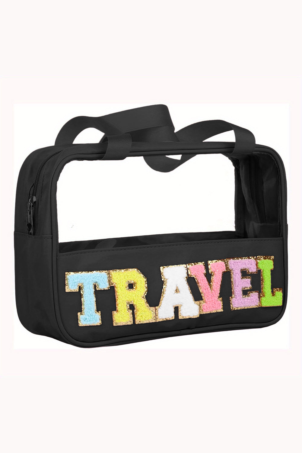 Parchment TRAVEL Letter Clear PVC Makeup Bag