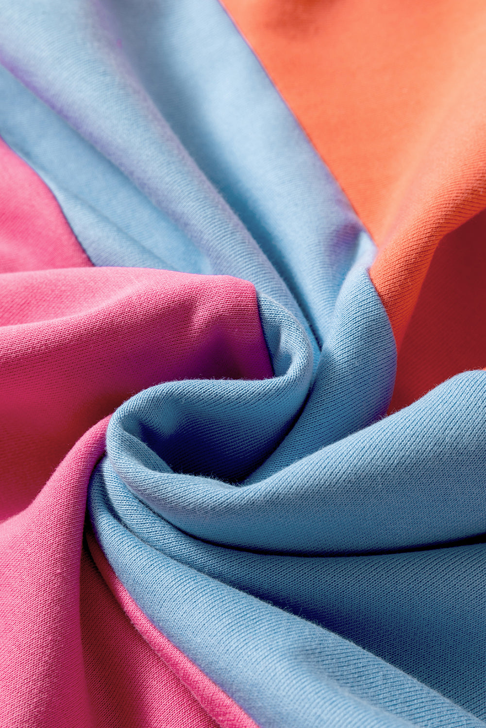 Sky Blue Colorblock Drop Shoulder Sweatshirt