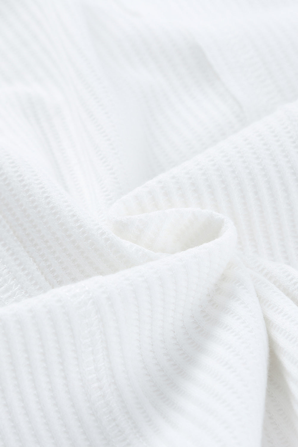 Brown Waffle Knit Casual Button Henley Top