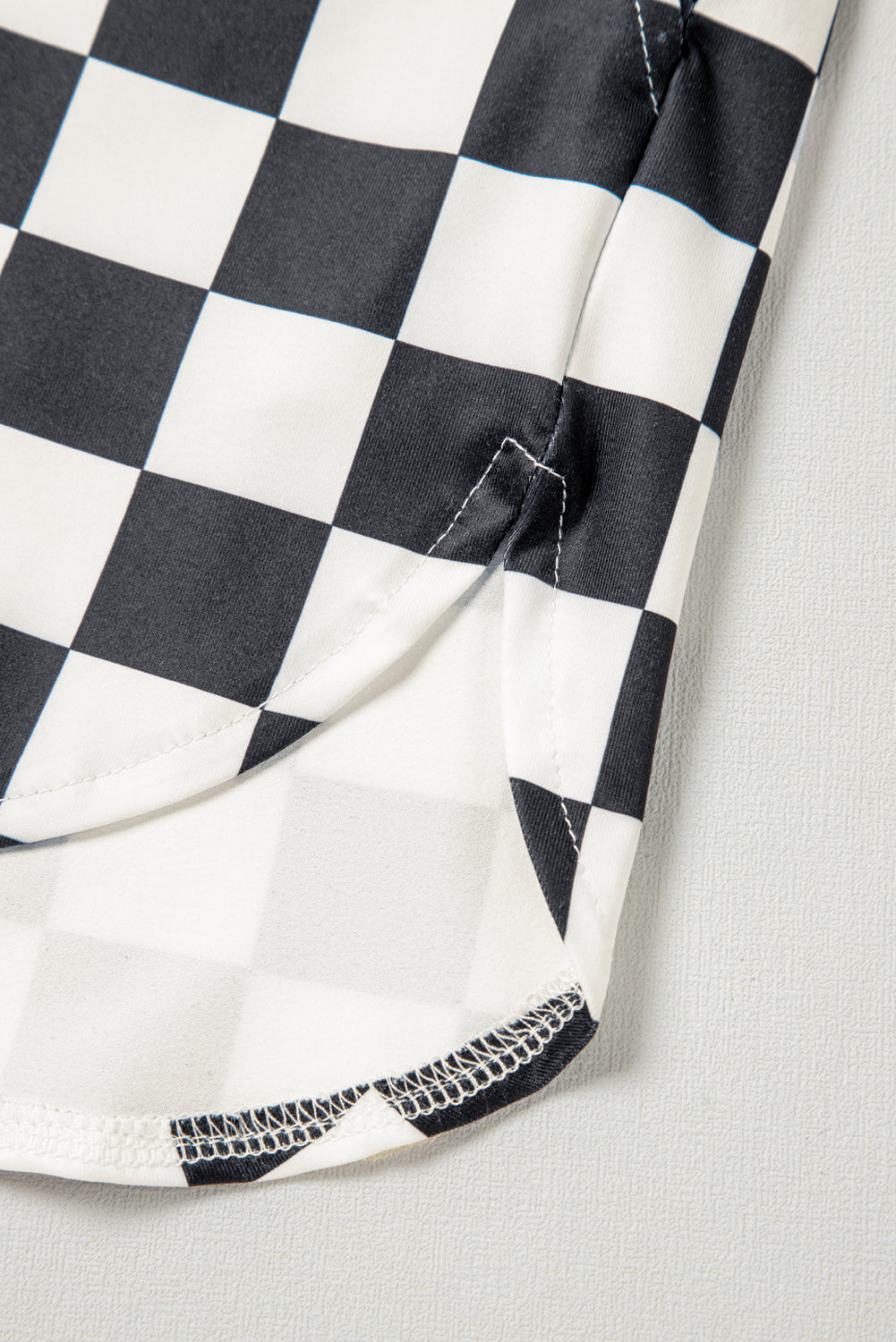 Black Checkered Print High Waist Casual Shorts - Kustom Kreations Goods