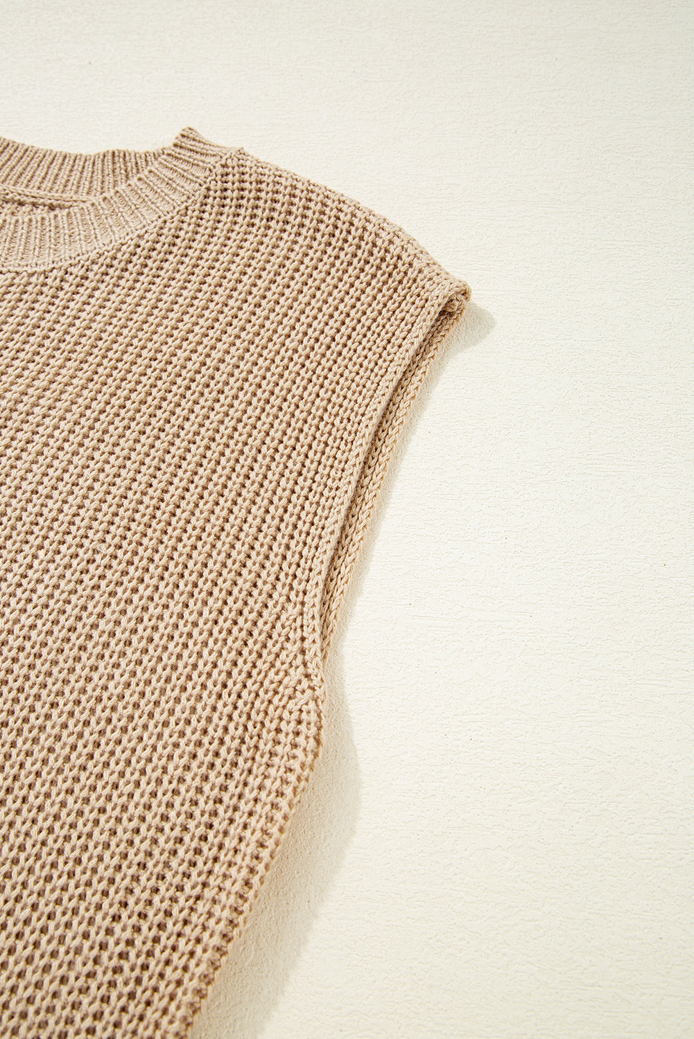 Parchment Cowboy Embroidery Round Neck Sleeveless Knit Top