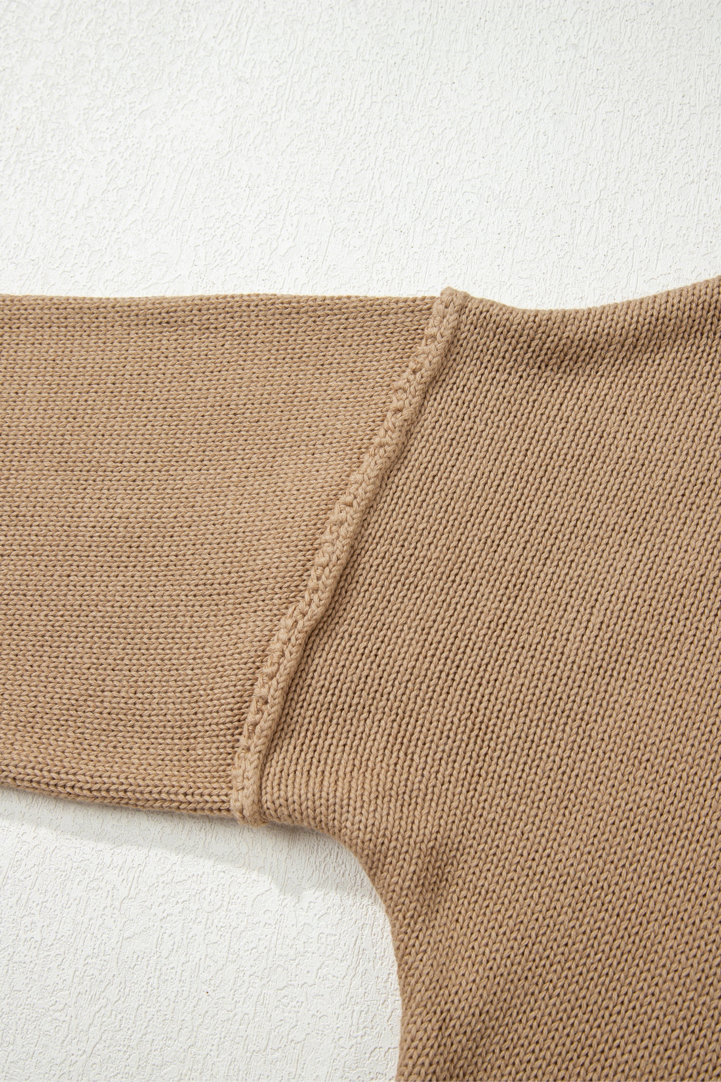 Pale Khaki Exposed Seam Drop Shoulder Oversize Sweater Mini Dress - Kustom Kreations Goods