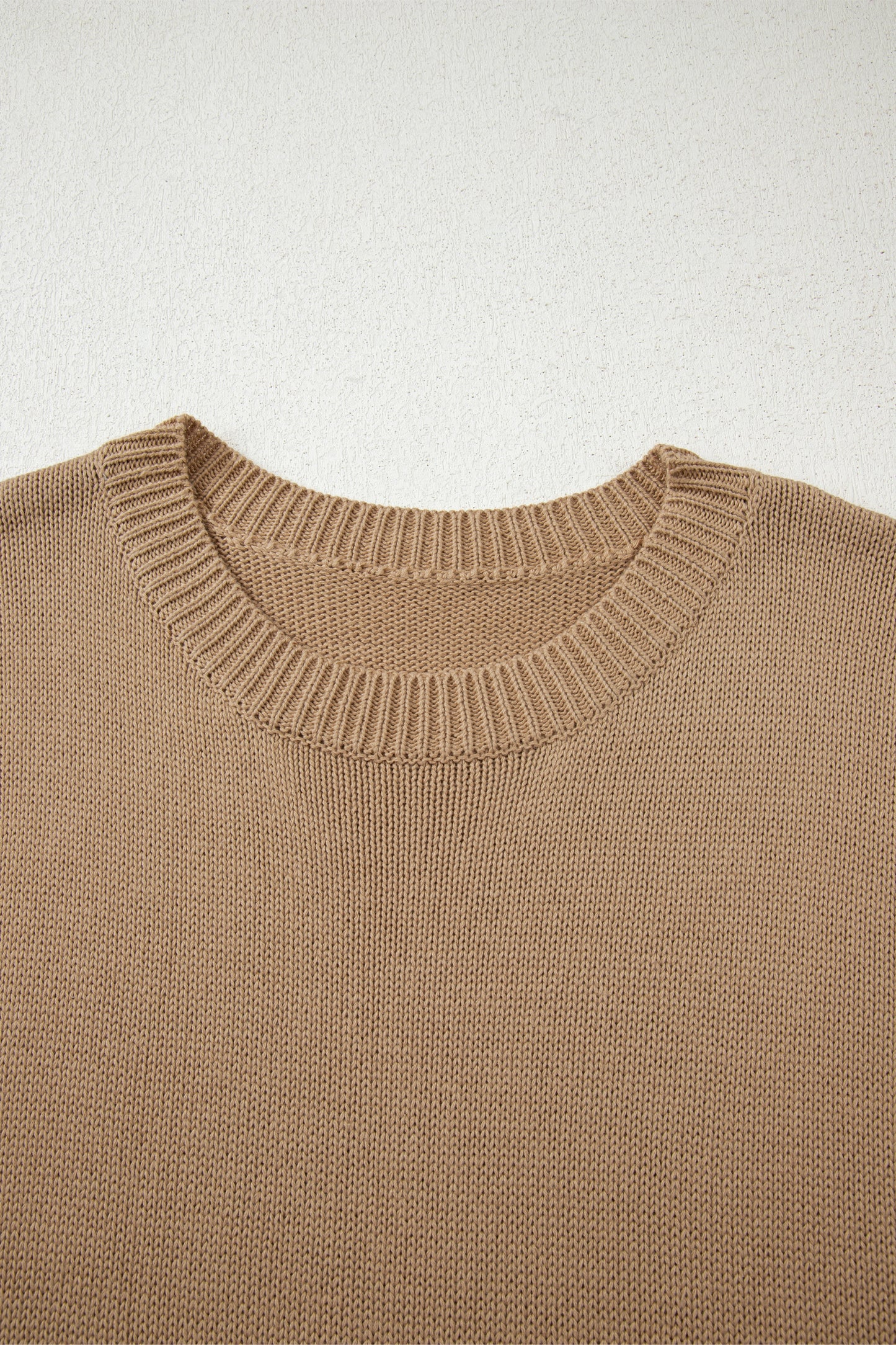 Pale Khaki Exposed Seam Drop Shoulder Oversize Sweater Mini Dress - Kustom Kreations Goods