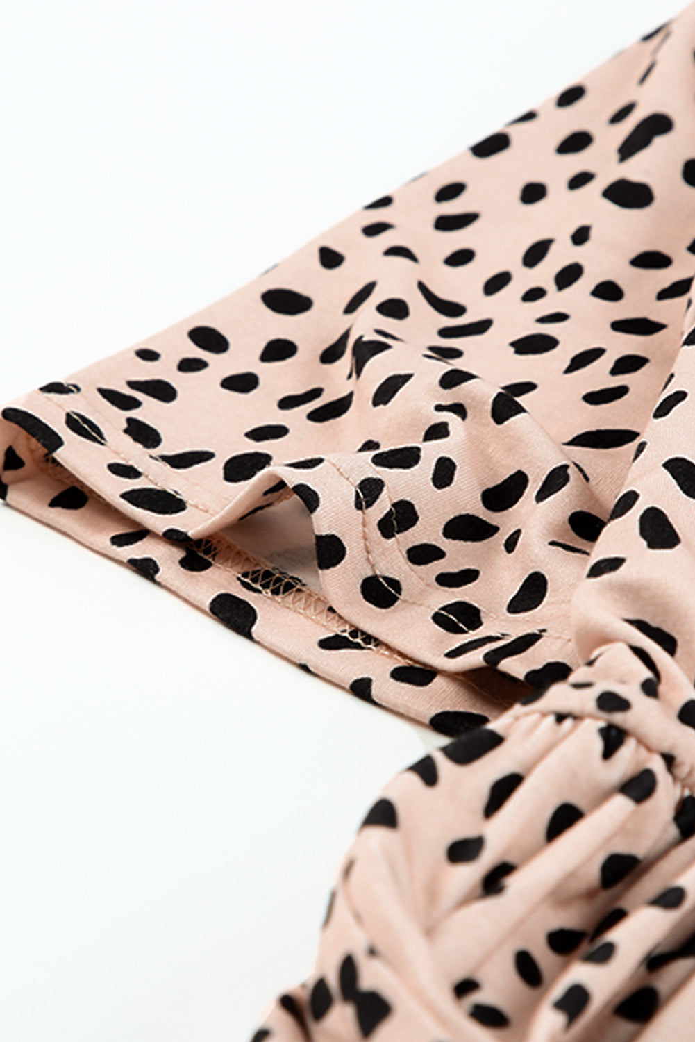 Khaki Short Sleeve Casual Leopard Print Dress for Women