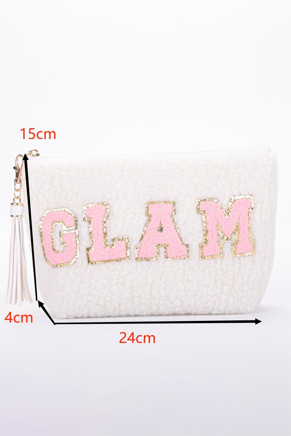 Phalaenopsis STUFF Letter Pattern Tassel Zipper Makeup Bag