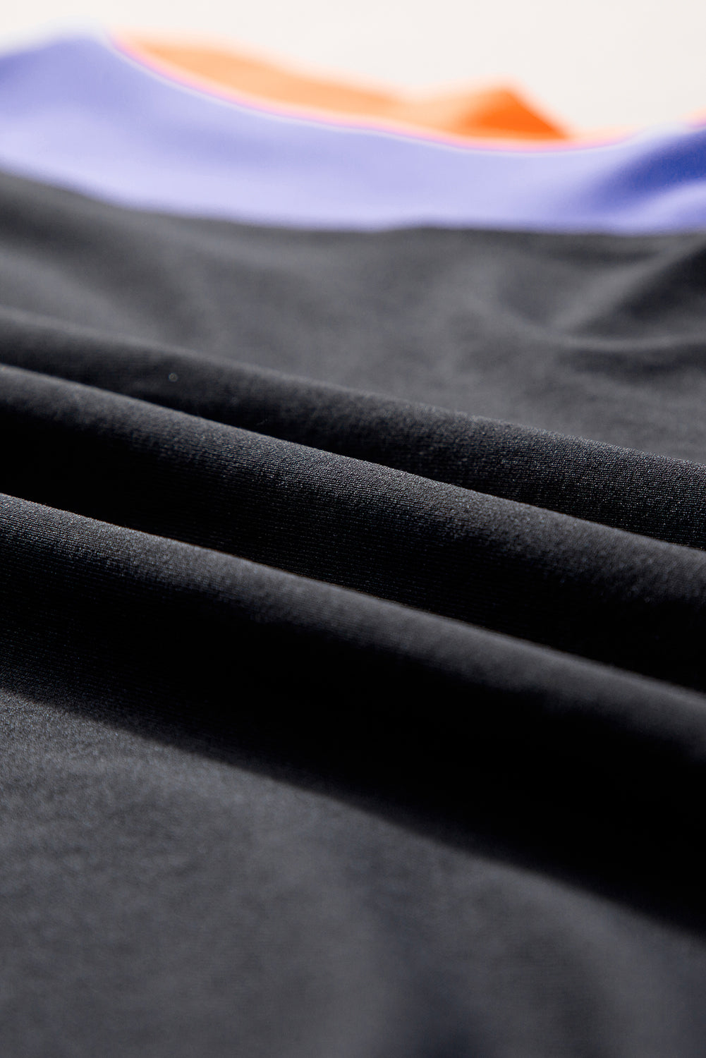 Black Colorblock Cap Sleeve Tee and Wide Leg Pants Set