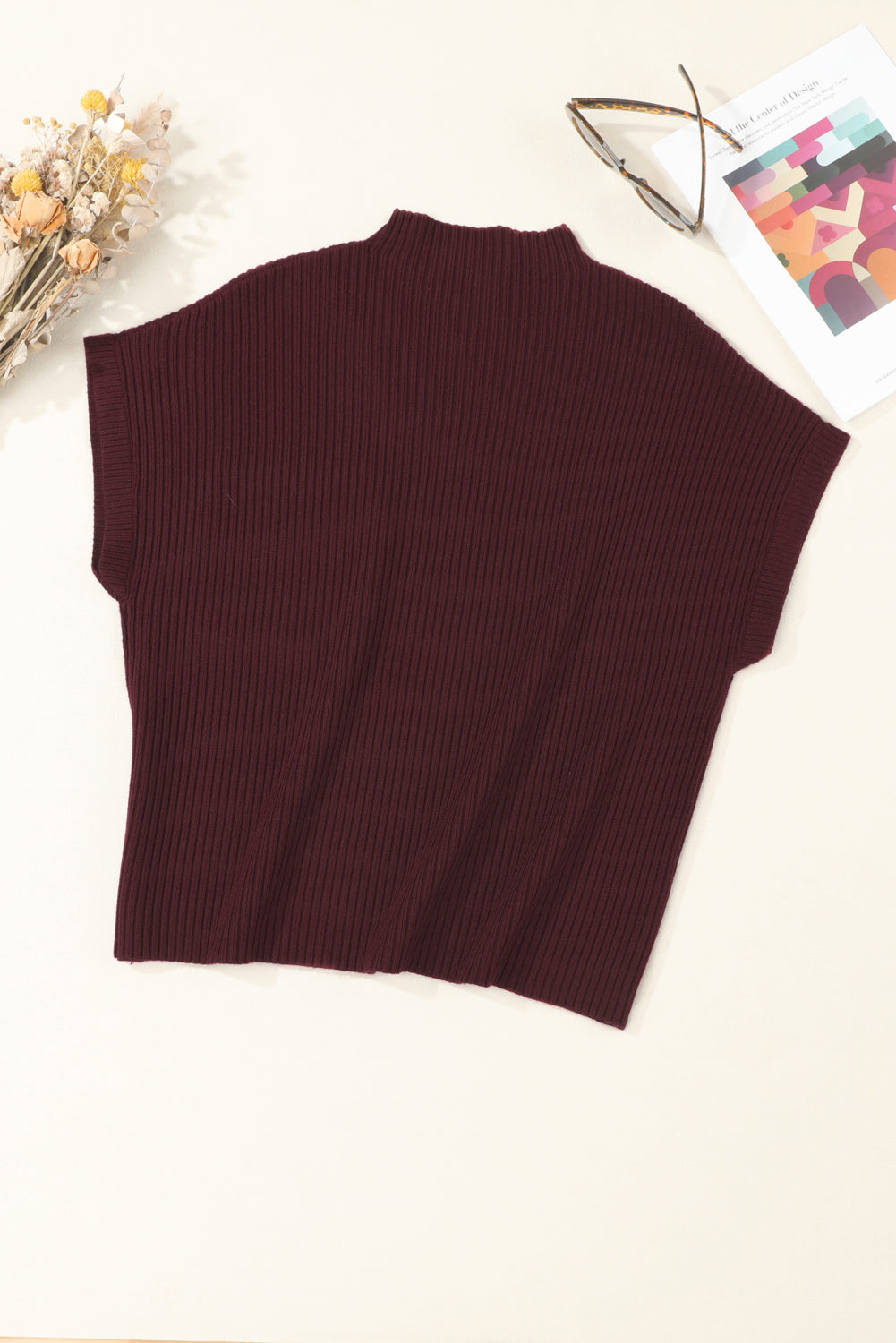 Green Patch Pocket Ribbed Knit Short Sleeve Sweater - Kustom Kreations Goods