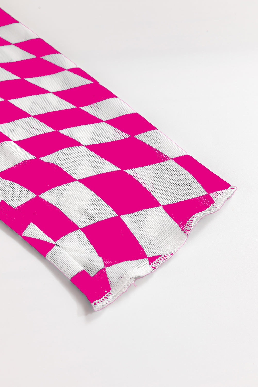Black Checkered Pattern Mesh Long Sleeve Top - Kustom Kreations Goods