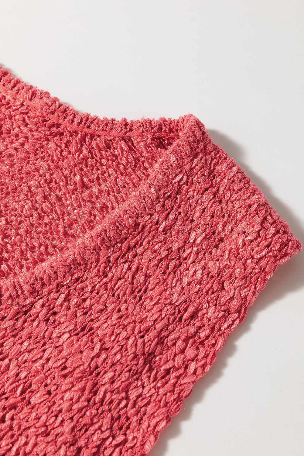 Flamingo Eyelet Knit U Neck Slim Fit Knit Vest