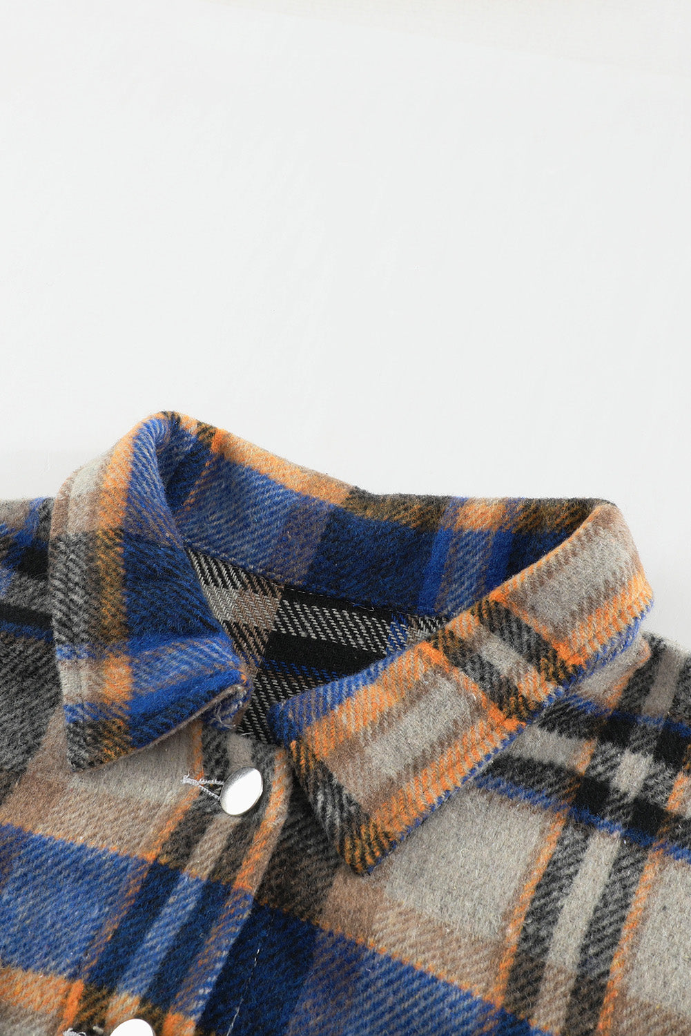 Multicolor Plaid Casual Button Up Flannel Jacket