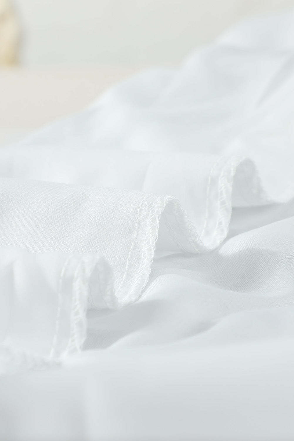 Green Chiffon Bell Sleeve Split V Neck Tunic Dress