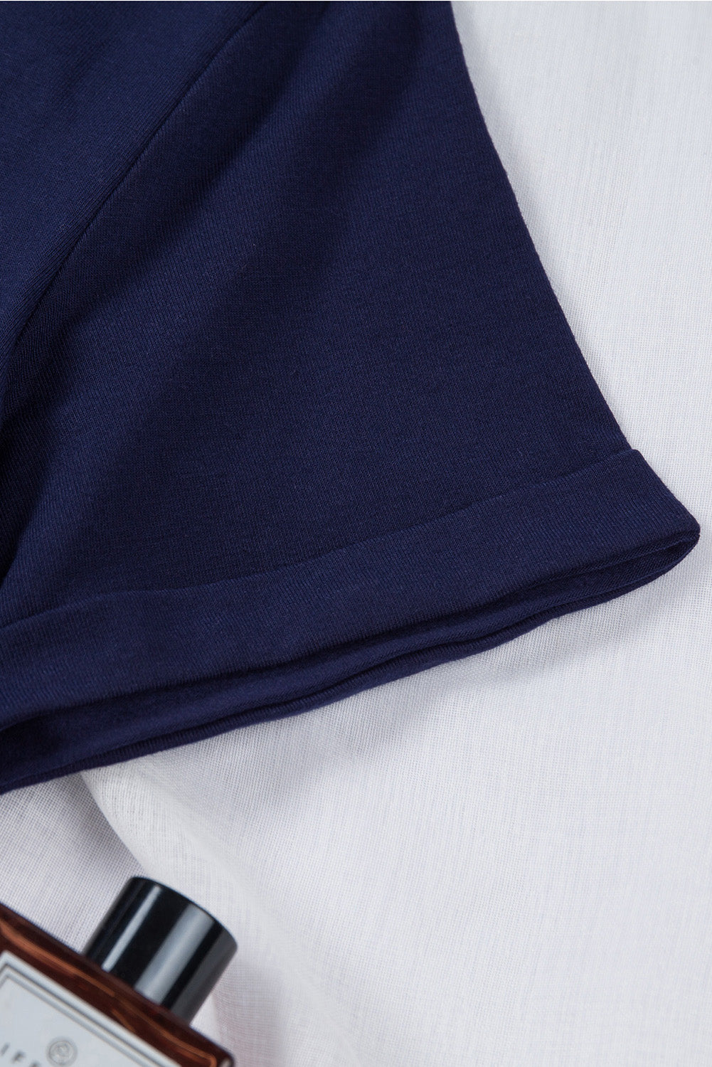 Green Plain Solid Color Crew Neck Tee