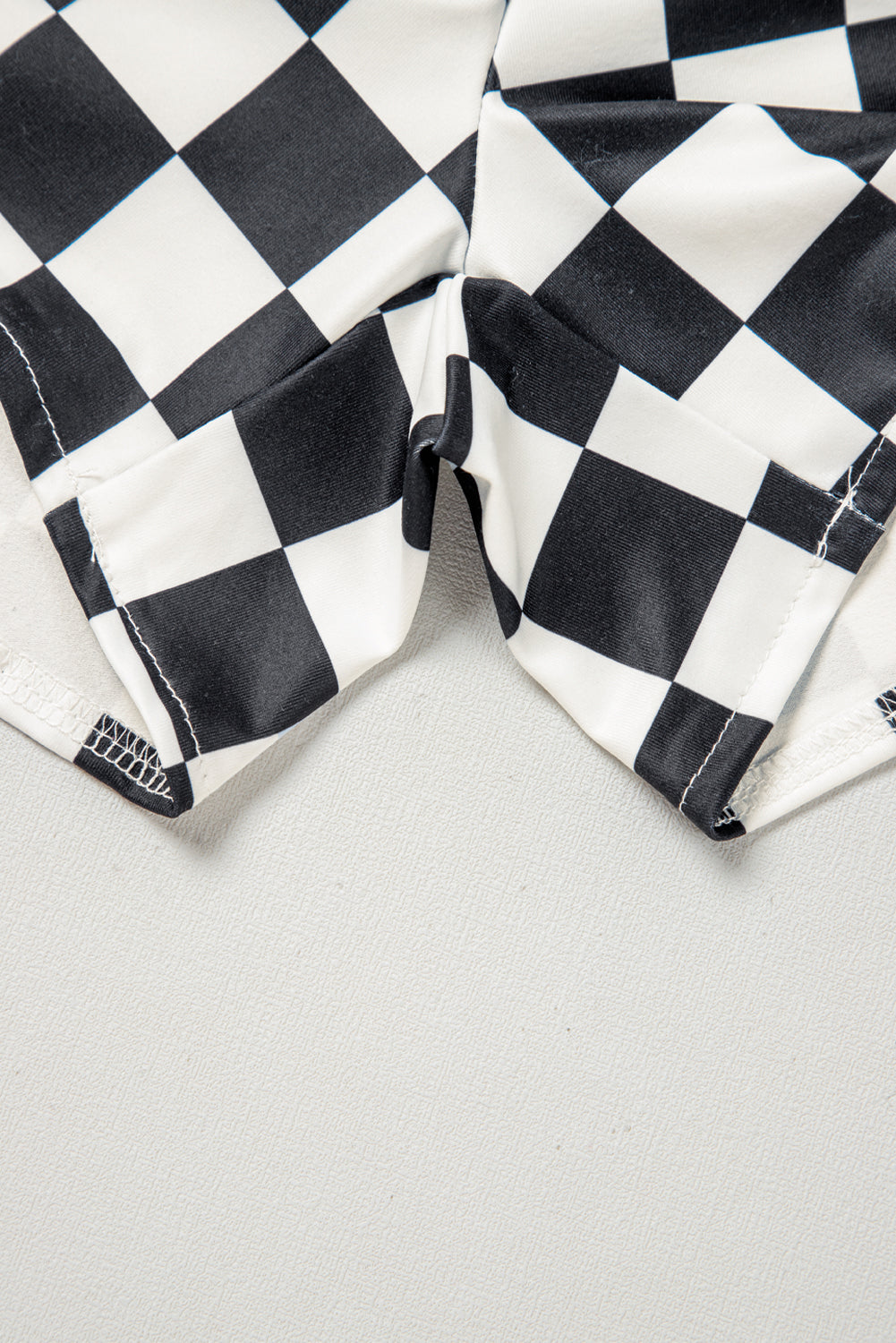 Black Checkered Print High Waist Casual Shorts - Kustom Kreations Goods