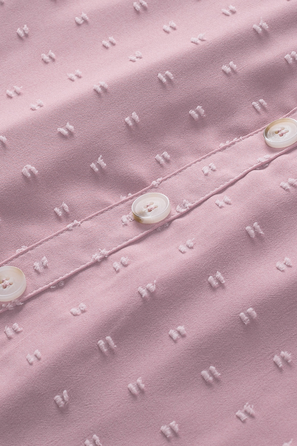 Apricot Swiss Dot Crochet Eyelet Back Button Detail Blouse