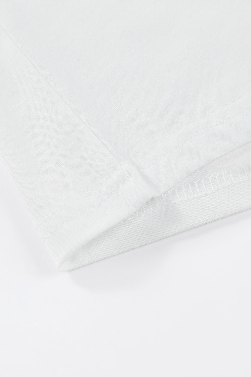 Green Plain Solid Color Crew Neck Tee