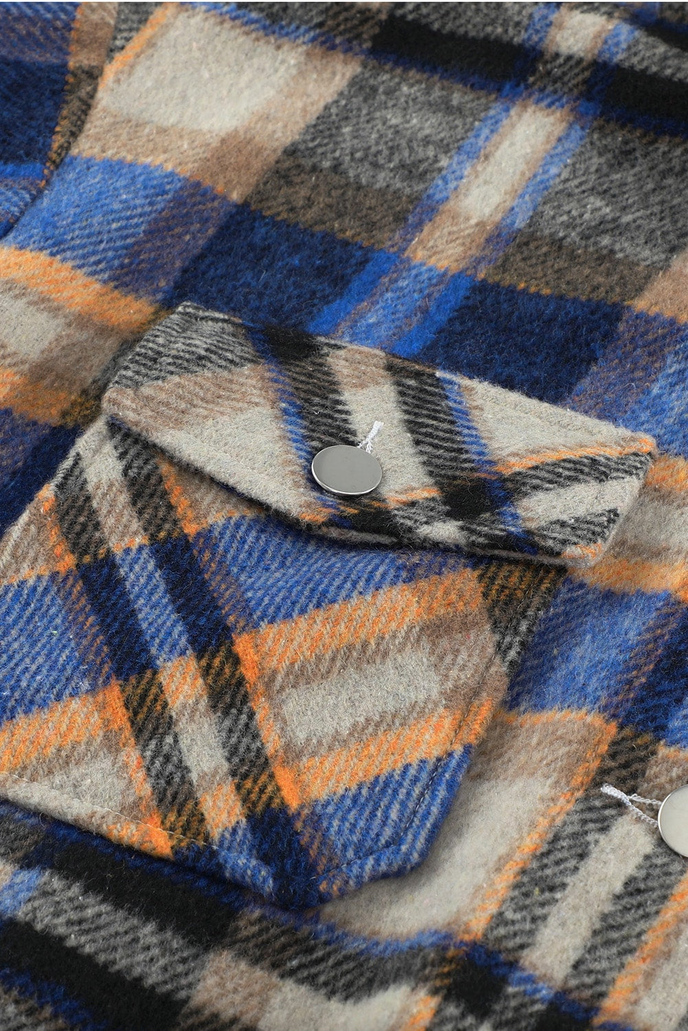 Multicolor Plaid Casual Button Up Flannel Jacket