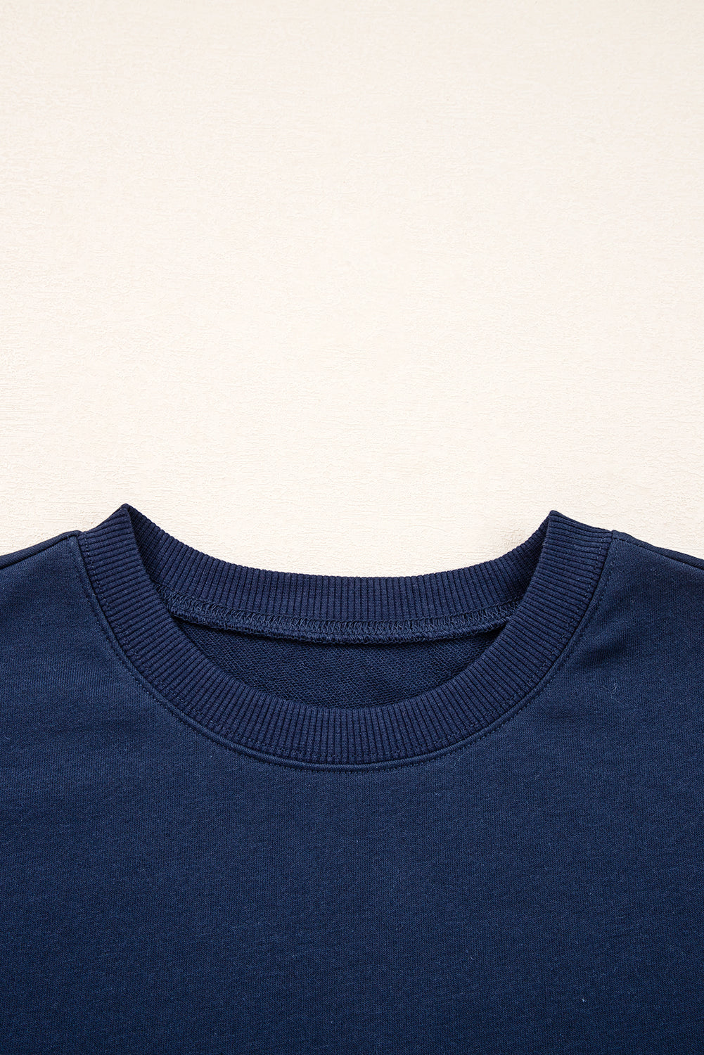 Fiery Red Preppy Striped Sleeve Loose Sweatshirt