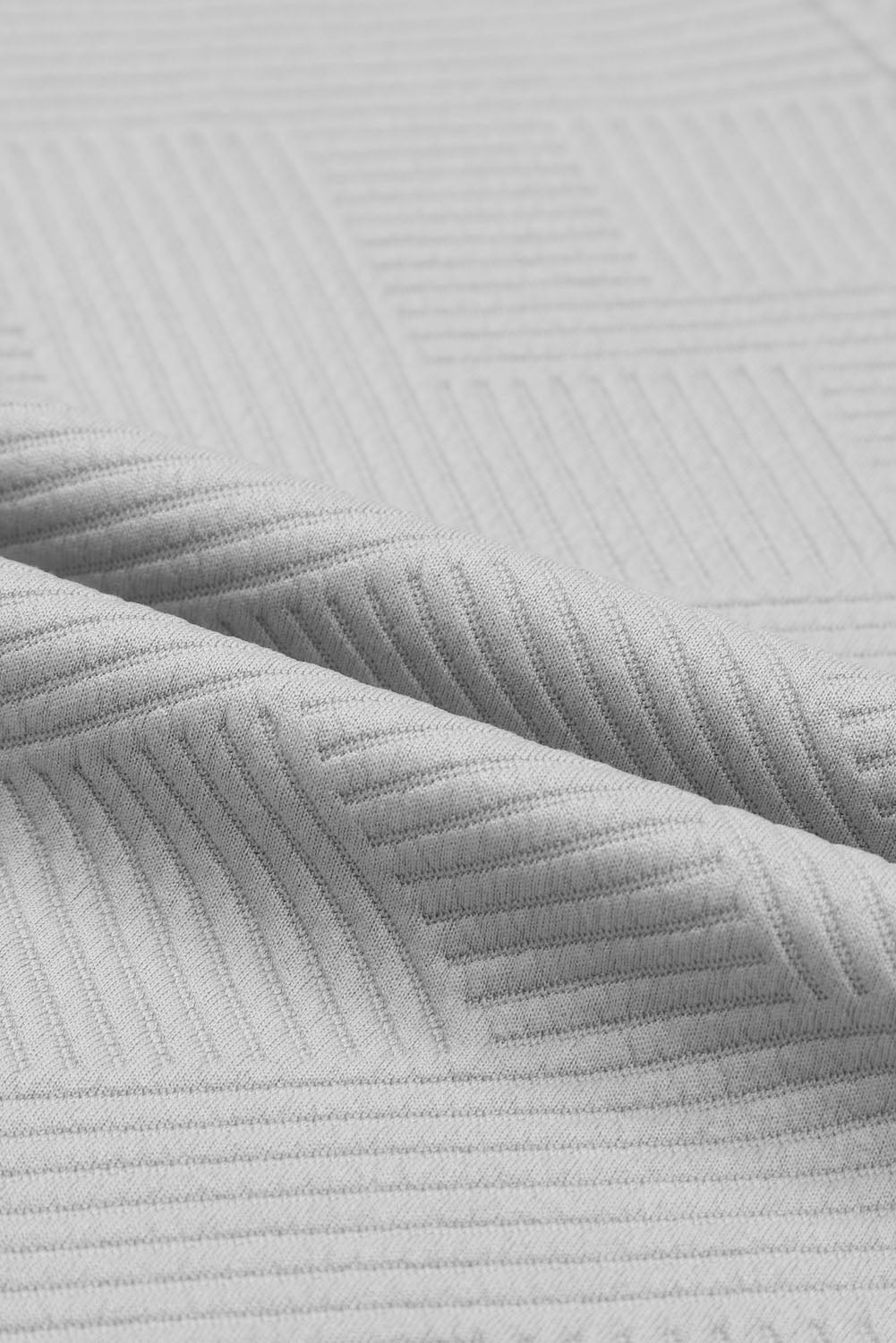 Gray Textured Loose Fit T Shirt & Drawstring Pants Set