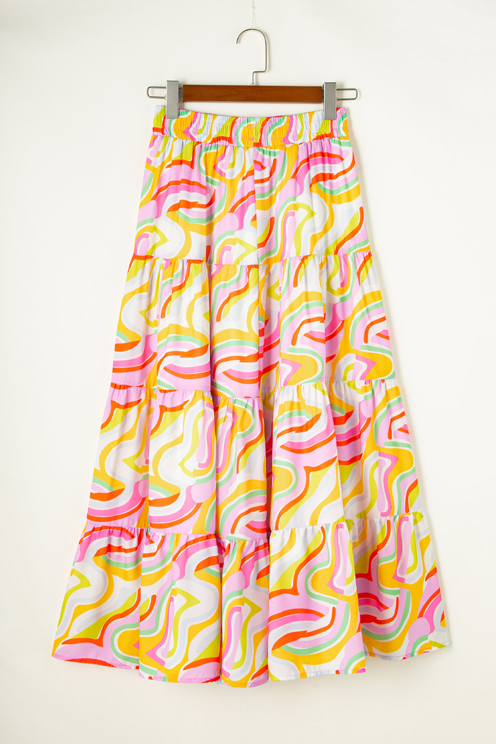 Printed Elastic Waist Skirt