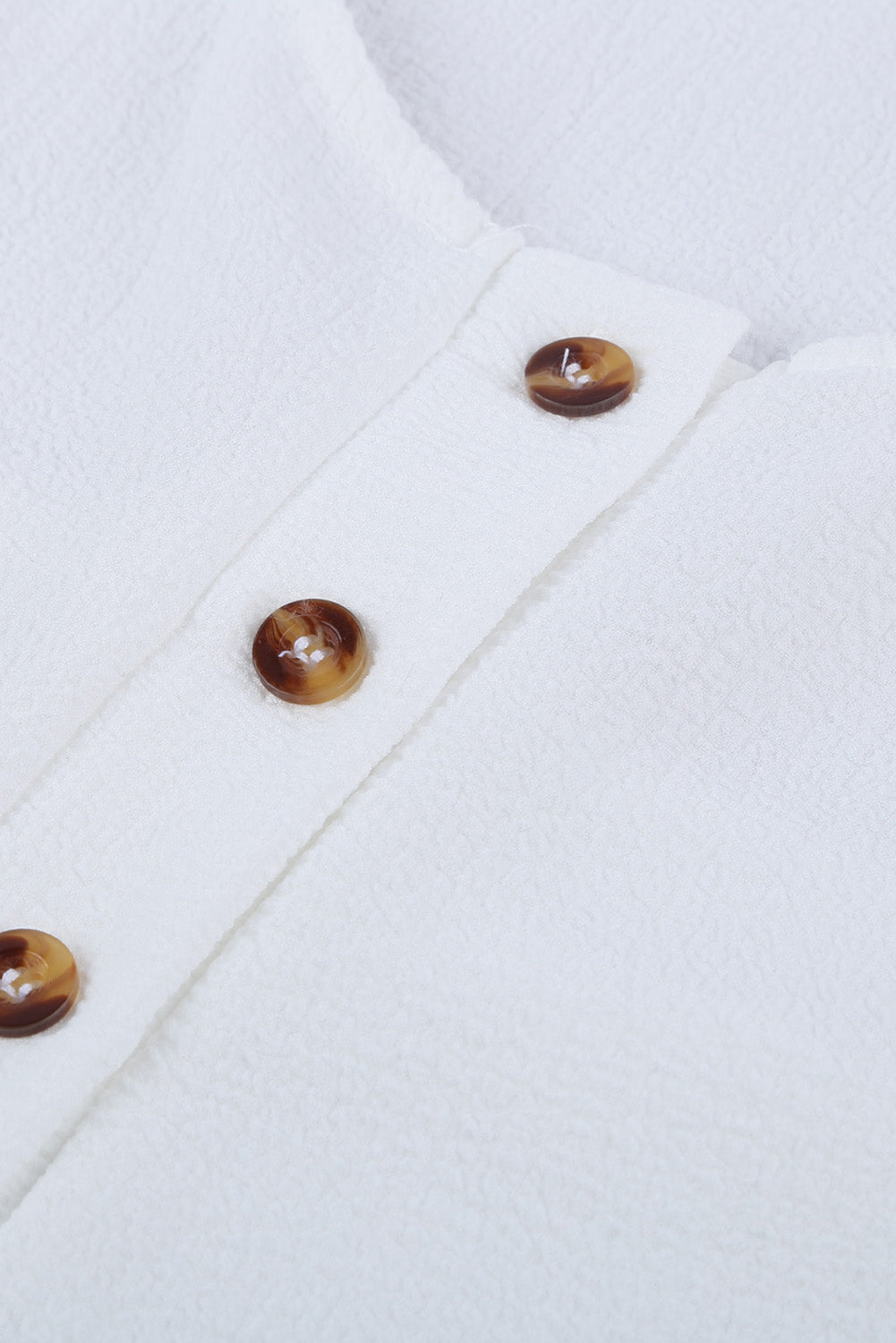 White Scoop Neck Loose Fit Button Front Tank Top for Women