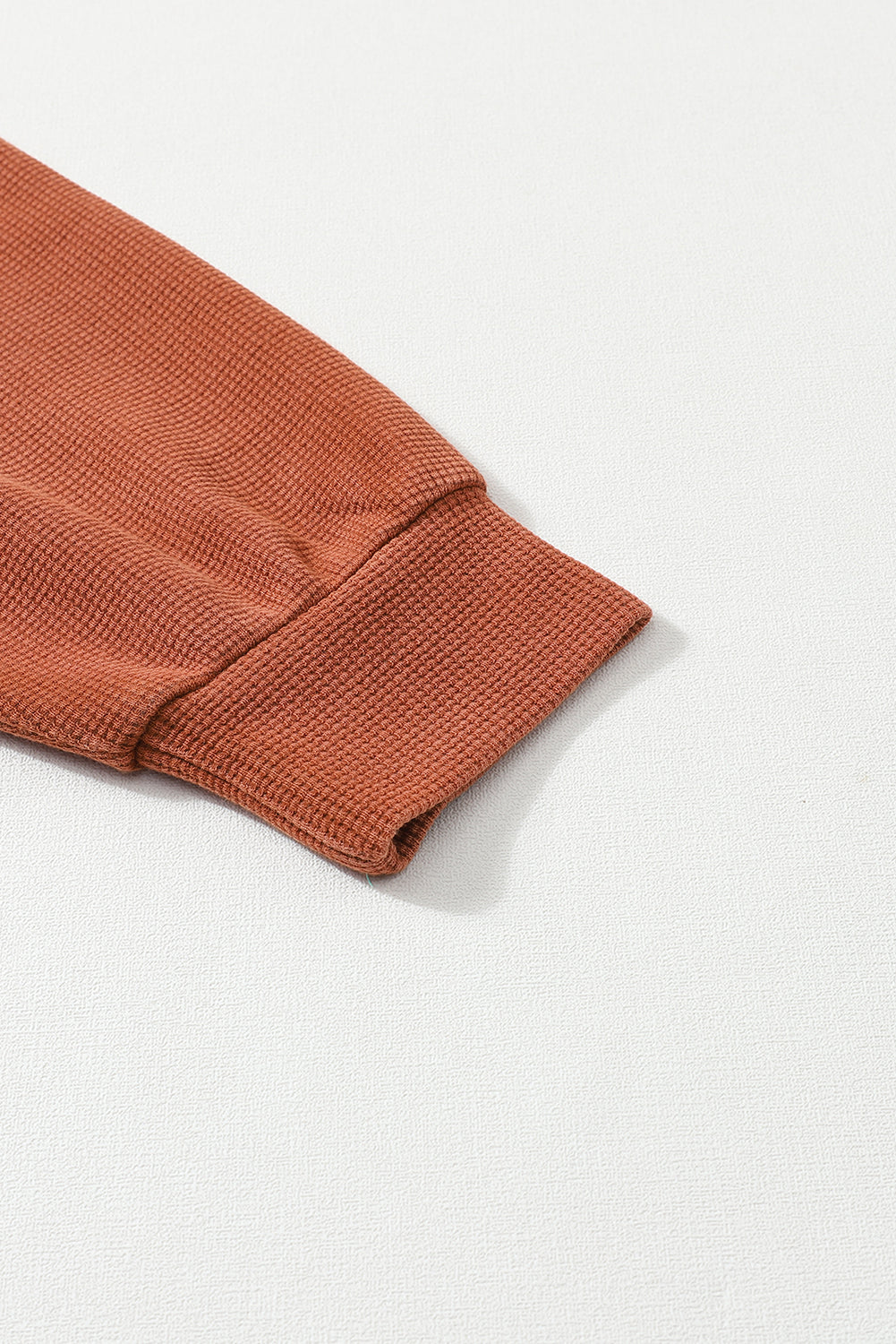 Laurel Green Waffle Exposed Seam Washed Henley Sweatshirt