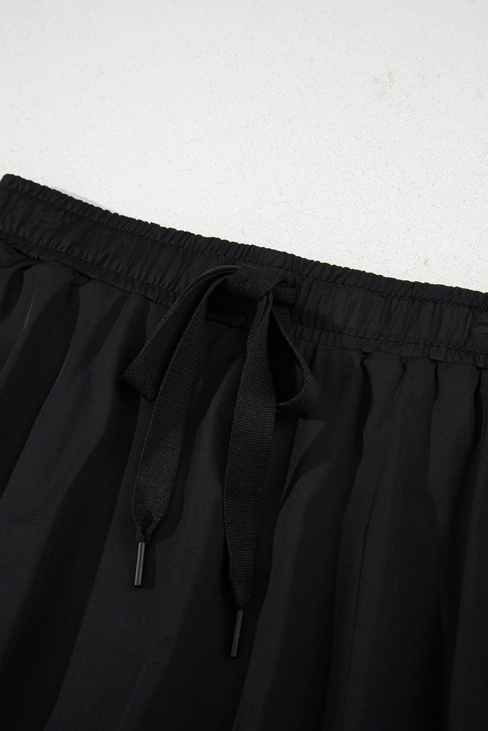 Black Drawstring High Waist Lined Tennis Skort - Kustom Kreations Goods