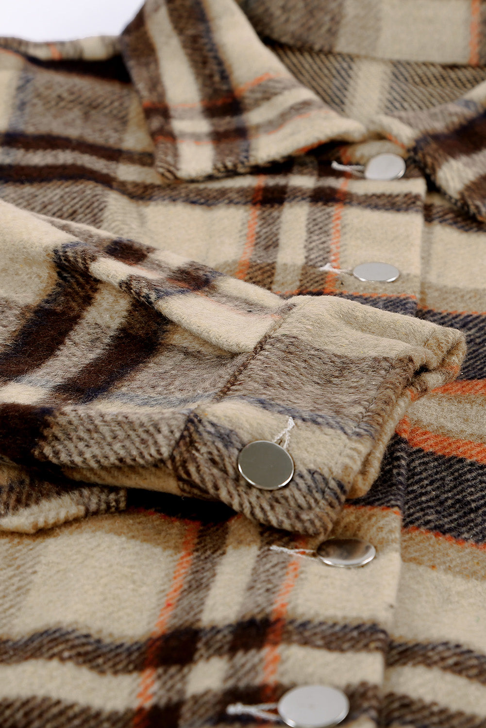 Multicolor Plaid Casual Button Up Flannel Jacket