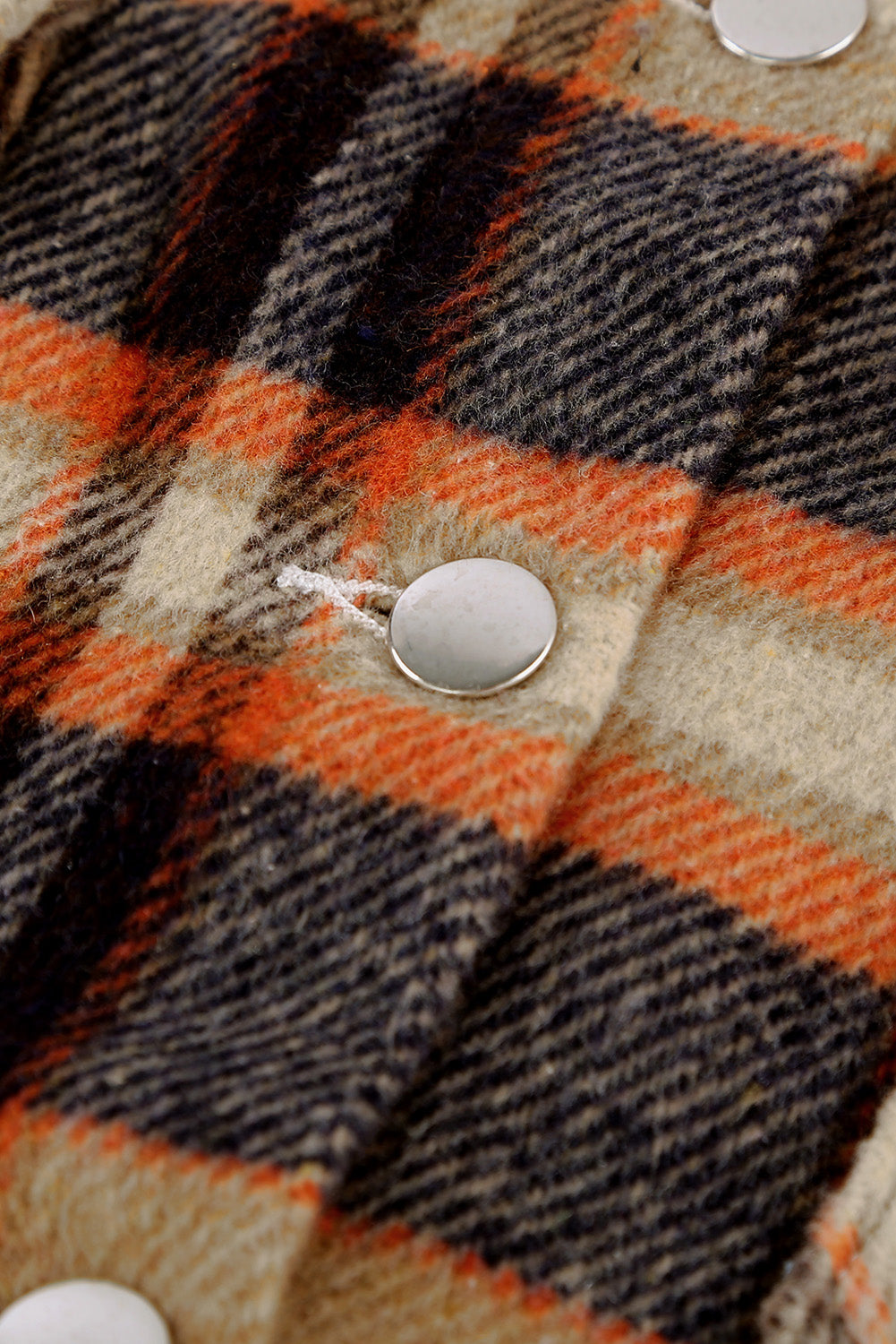 Multicolor Plaid Casual Button Up Flannel Jacket