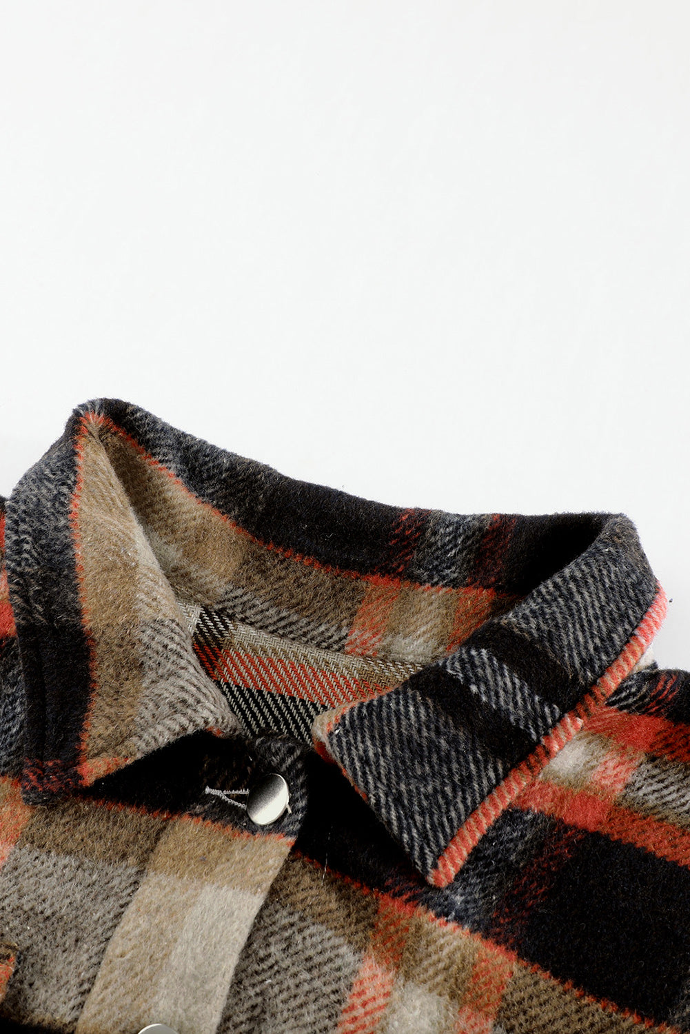 Multicolor Plaid Casual Button Up Flannel Jacket