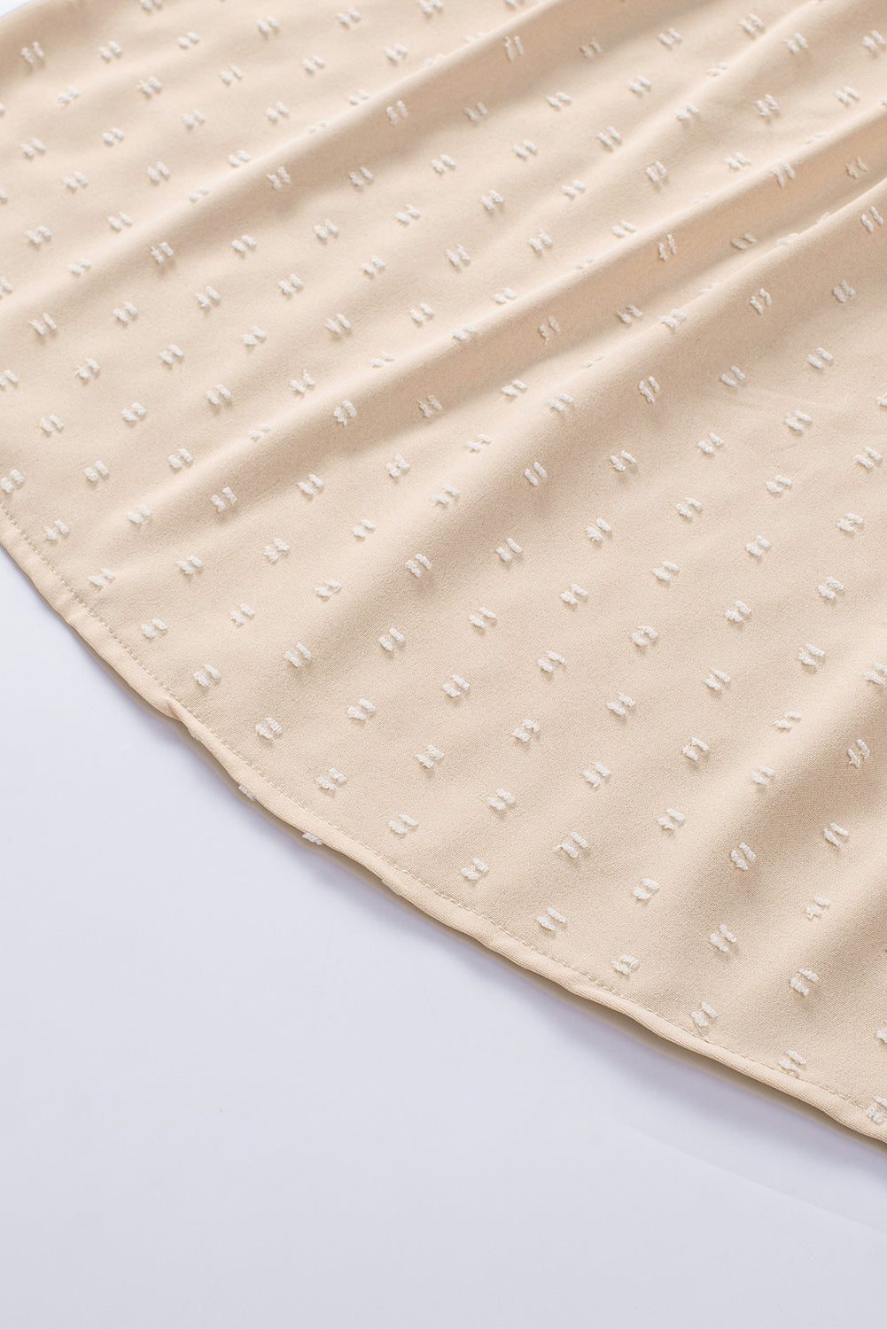 Apricot Swiss Dot Crochet Eyelet Back Button Detail Blouse